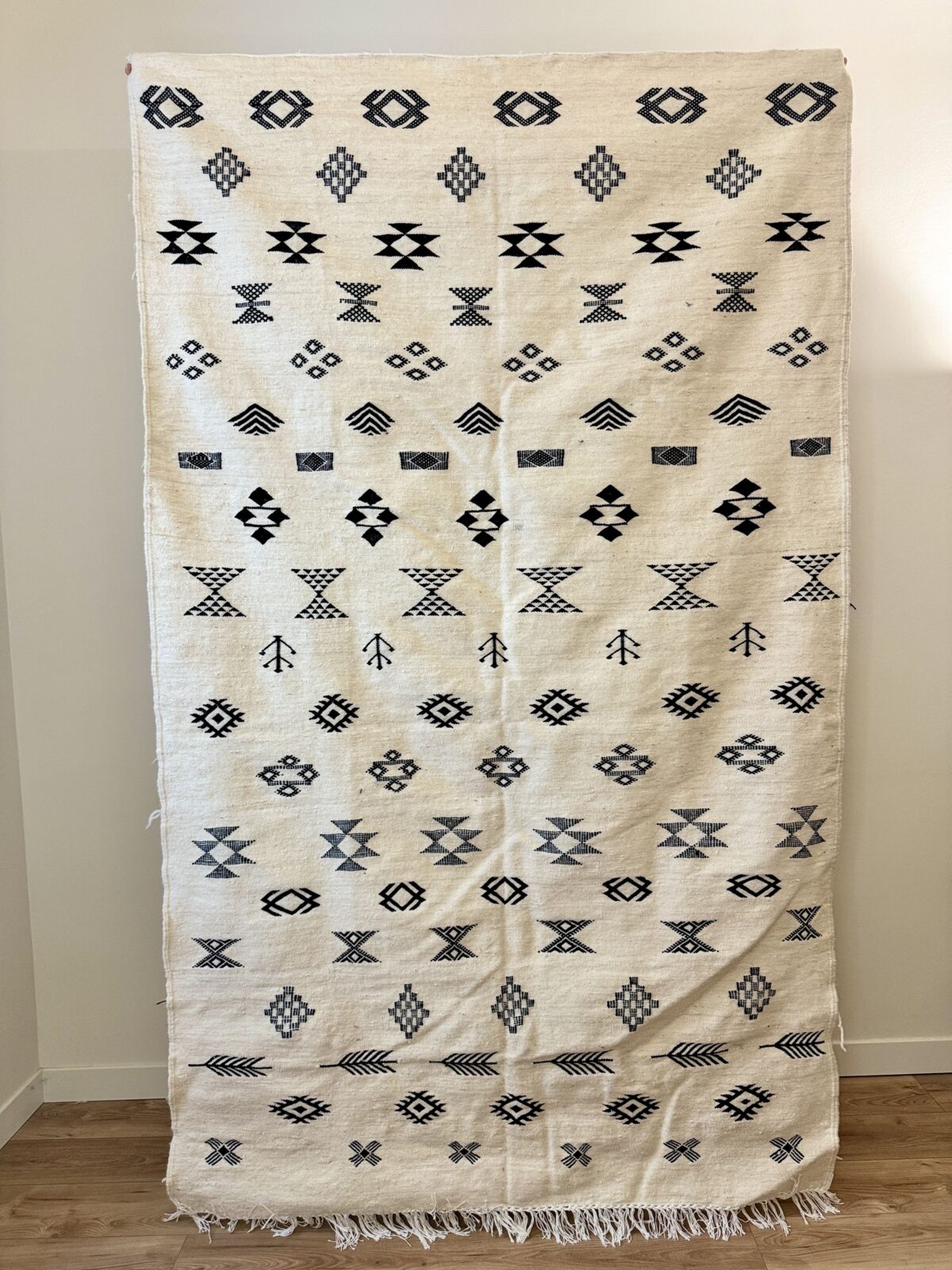 Awal - Tapis symboles berbère beige 252x151 – Image 2