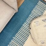 Taziri - Tapis berbère blanc & bleue 249x160